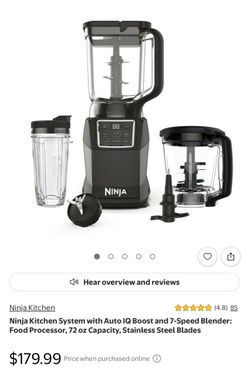 Ninja Kitchen System with Auto IQ Boost and 7-Speed Blender / Licuadora Ninja BL493