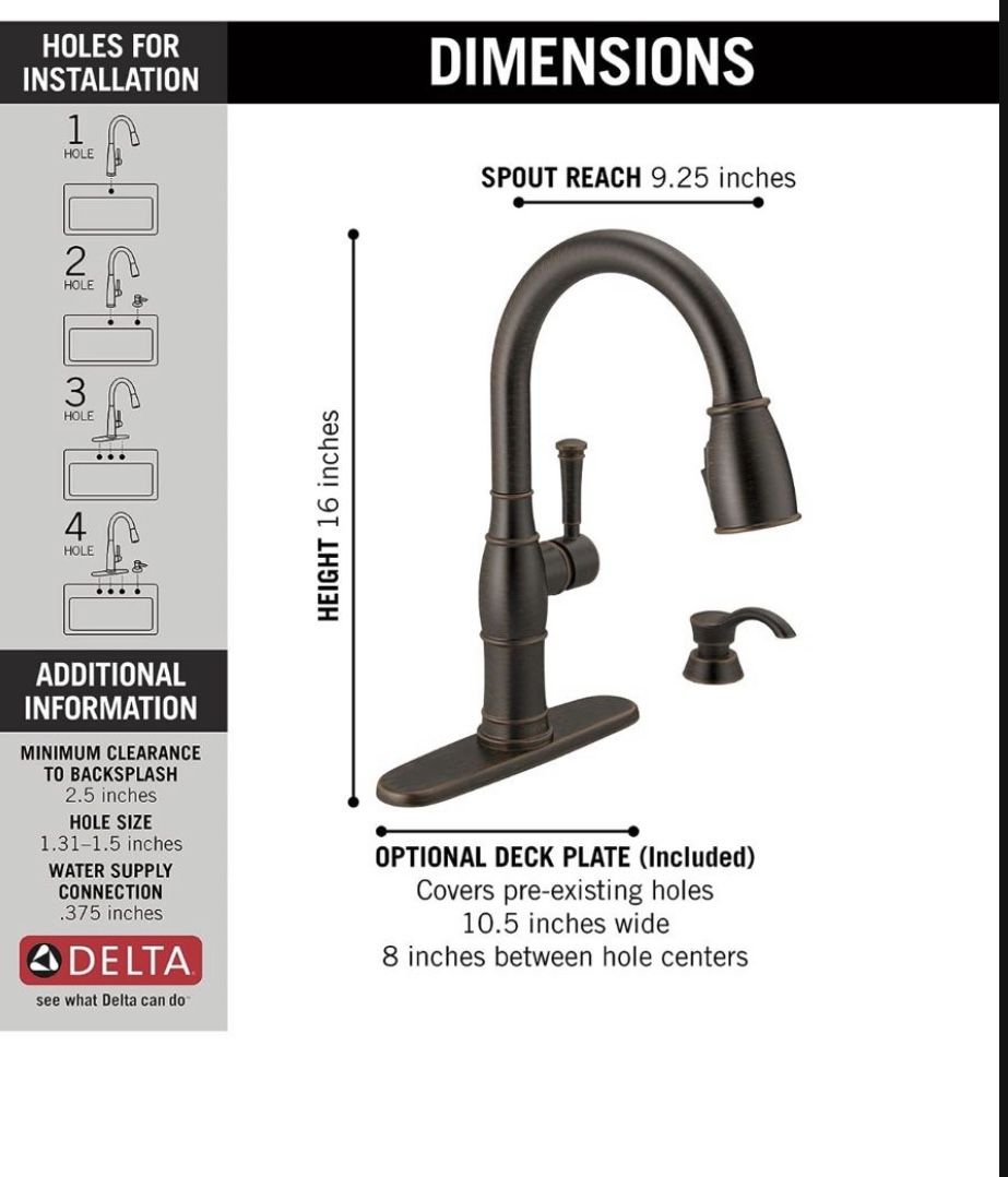Delta Valdosta Single Handle Pull-Down Kitchen Faucet Model #: 19957Z-RBSD-DST-R