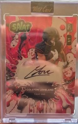 Colston Loveland Wild Card Splat Auto 1/1 Rookie Card