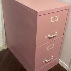 PINK 2 DRAWER LONG FILE CABINET 