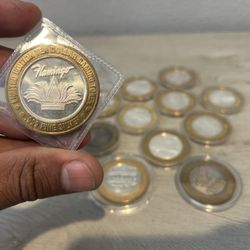 Vintage .999 Fine Silver Casino Tokens Coins .60 Troy Once Silver Stacking 