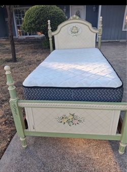 Vintage Twin Bed Frame with Mattress