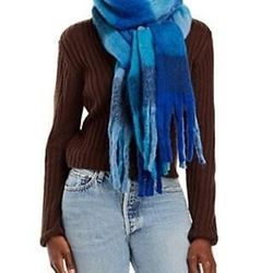 Aqua Plaid Fringe Scarf - 100% Exclusive BLOOMINGDALES - $88