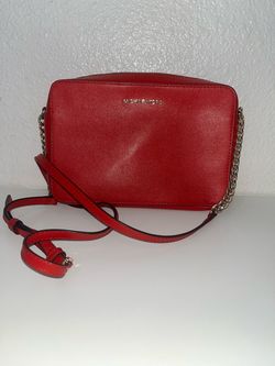 Michael Kors Red Leather Crossbody Bag