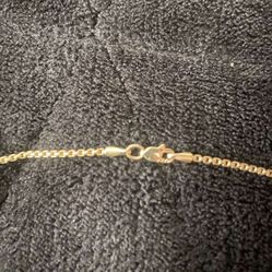Solid 14kt Gold Chain Gold Plated Silver Pendant 