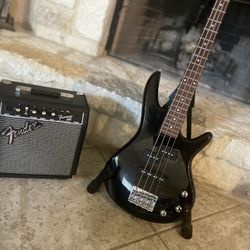 ibanez GSRM20 miKro Short-scale bass guitar with fender amp,cables and tunner 