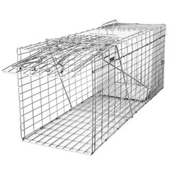 SZHLUX 32" Live Animal Cage Trap, Heavy Duty Folding Raccoon Traps, Humane Cat Trap for Stray Cats, Raccoons, Squirrel, Skunk, Mole, Groundhog, Armadi
