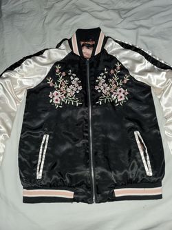 Size Small Floral embroidered bomber jacket