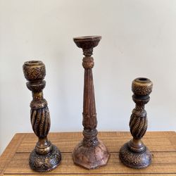 Wood Candle Holder