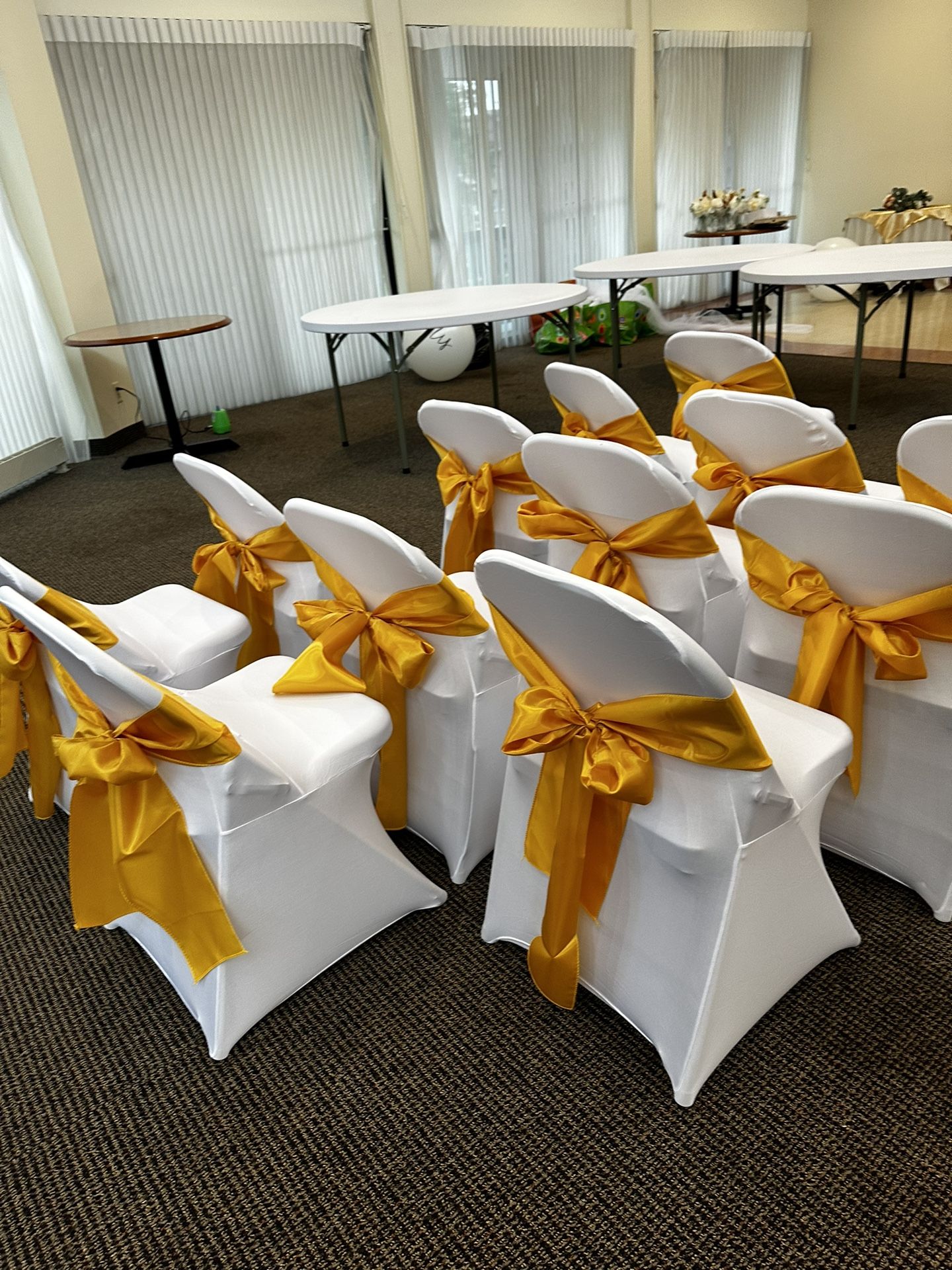 55 Gold Chair Sashes For $40