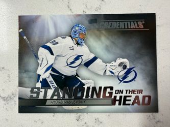 2025-26 Upper Deck Credentials #SH-16 Andrei Vasilevskiy Standing on Their Head