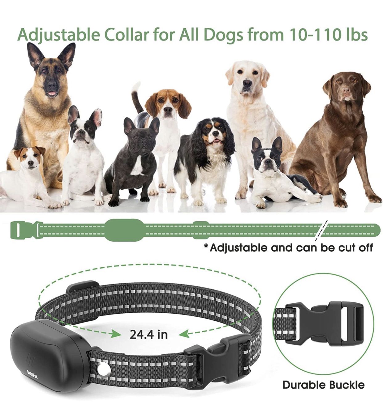 Dog Shock Collar - Electric Dog Training Collar with Remote 1600FT, Rechargeable E-Collar Waterproof Collars with 3 Training Modes, Security Lock for