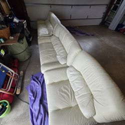 White Leather Sofa (Couch)