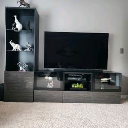 
Tv Bench/stand And Tall Book Shelves With Storage