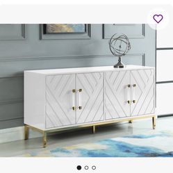 White High Gloss Credenza