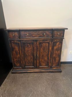 Traditional Wood Sideboard Buffet Cabinet – Rich Dark Finish
