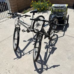Mountain Bikes With Bicycle Trailer 