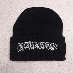 FA Fucking Awesome Embroidered Logo Beanie Knit Hat Supreme