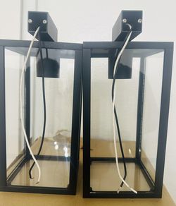 Modern Box Lantern Outdoor Wall Sconces.