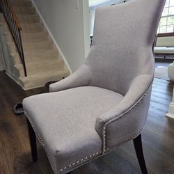 Dining Chairs 6 Gray And 2 Velvet Blue