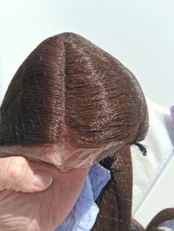 32 inch auburn red lace wig synthetic