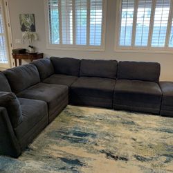 *Free Delivery* Gray Costco 6 Piece Modular Sectional 