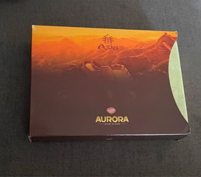 Aurora Asia Fountain Pen 18K Nib Resin Gold Trim no Ink w/Box Paperwork #533