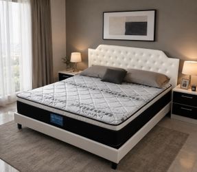 Bed frame white king size new