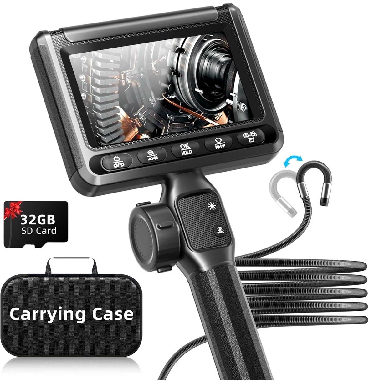 Brand New Two-Way Articulating Borescope with Light 5.5ft