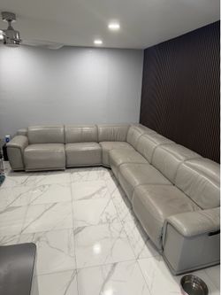 6 piece leather couch