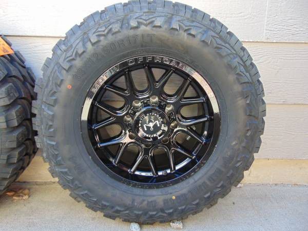 4 New 17X9 Black Motiv Offroad Rims LT 33 12.50 17 RDR Mud Tires *F250/F350* *EXCURSION* *8X170*