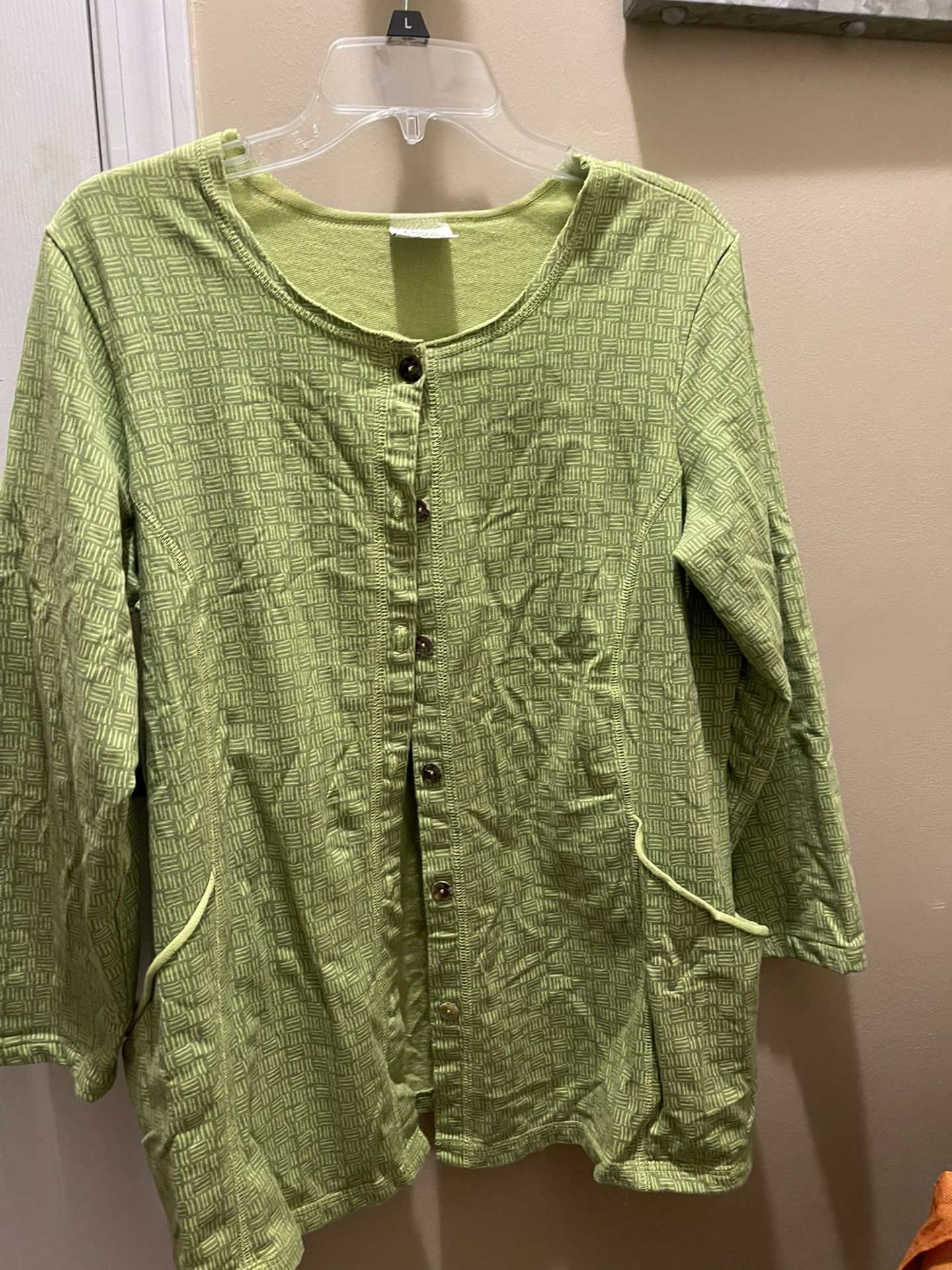CMC Color Me Cotton Art to Wear French Terry Tunic Shirt Top Large Excellent condition smoke free 