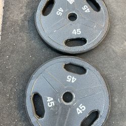 45lb Plastic Coated Olympic Weight Plate Set Sa Gear 
