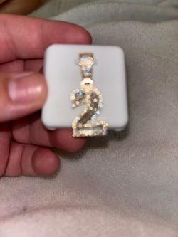Lucky number moissanite pendant