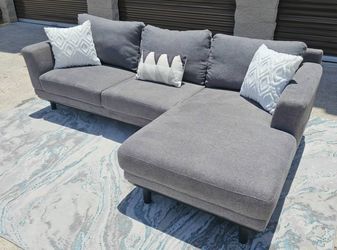 Like New Grey / Gray Mid-Century Modern Sectional Sofa ( Couch ) - Delivery +$30