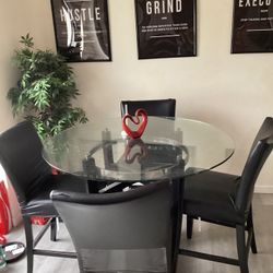 High Dining Table With 4 Chairs 