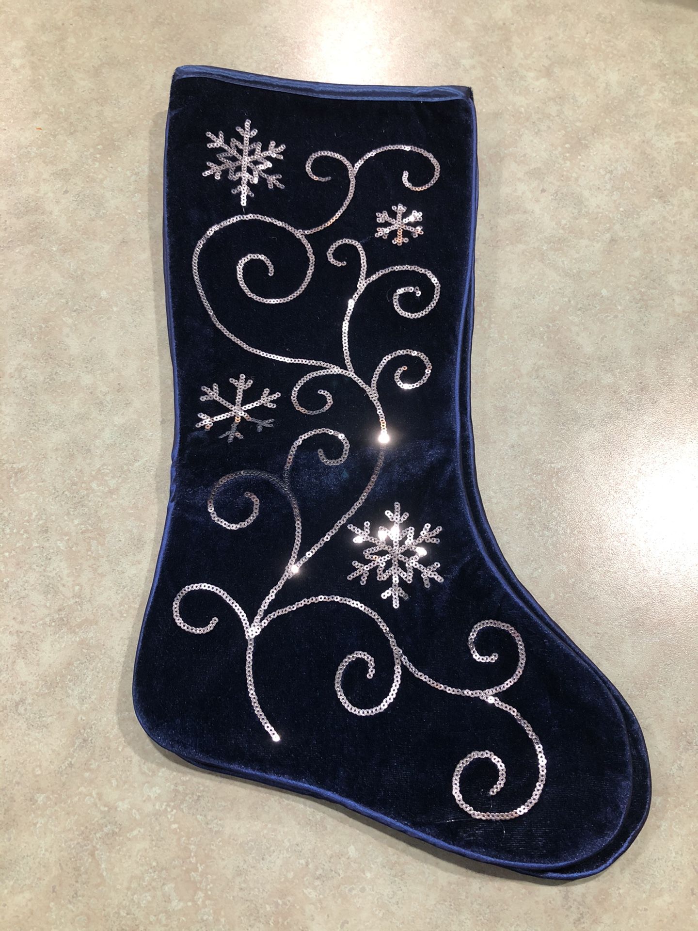 Navy Blue Snow Flake Stockings (x2)