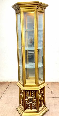 Mirrored Hollywood Regency Curio Cabinet 