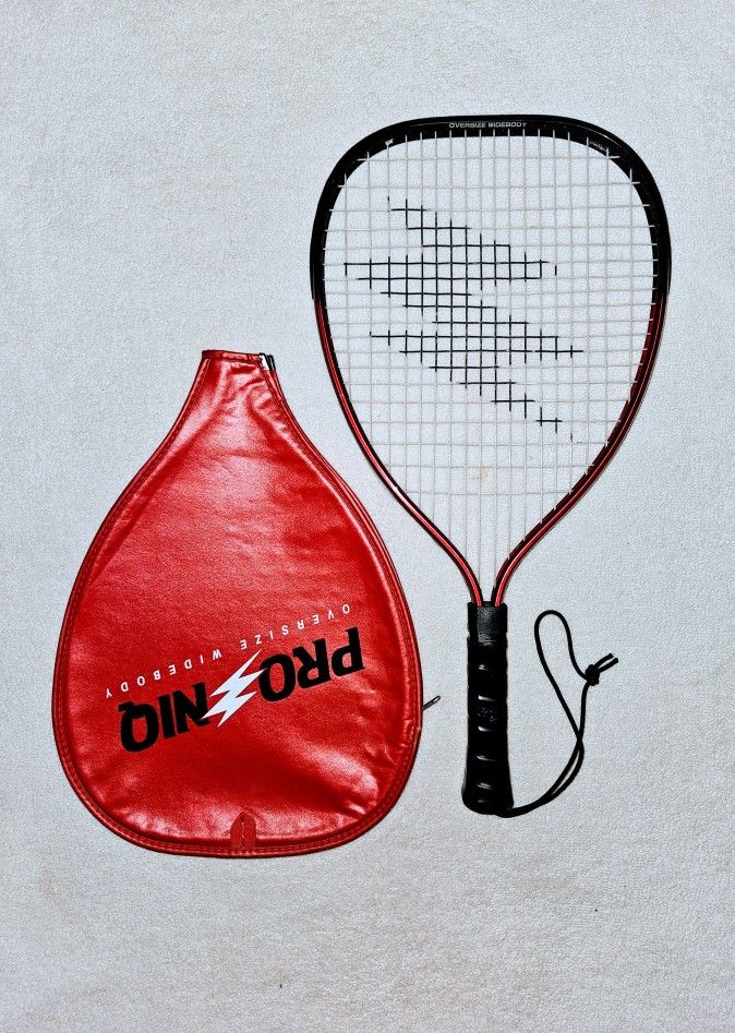 PRONIQ Branded Oversized Widebody Raquet, w/ Red Travel Case for Raquetball