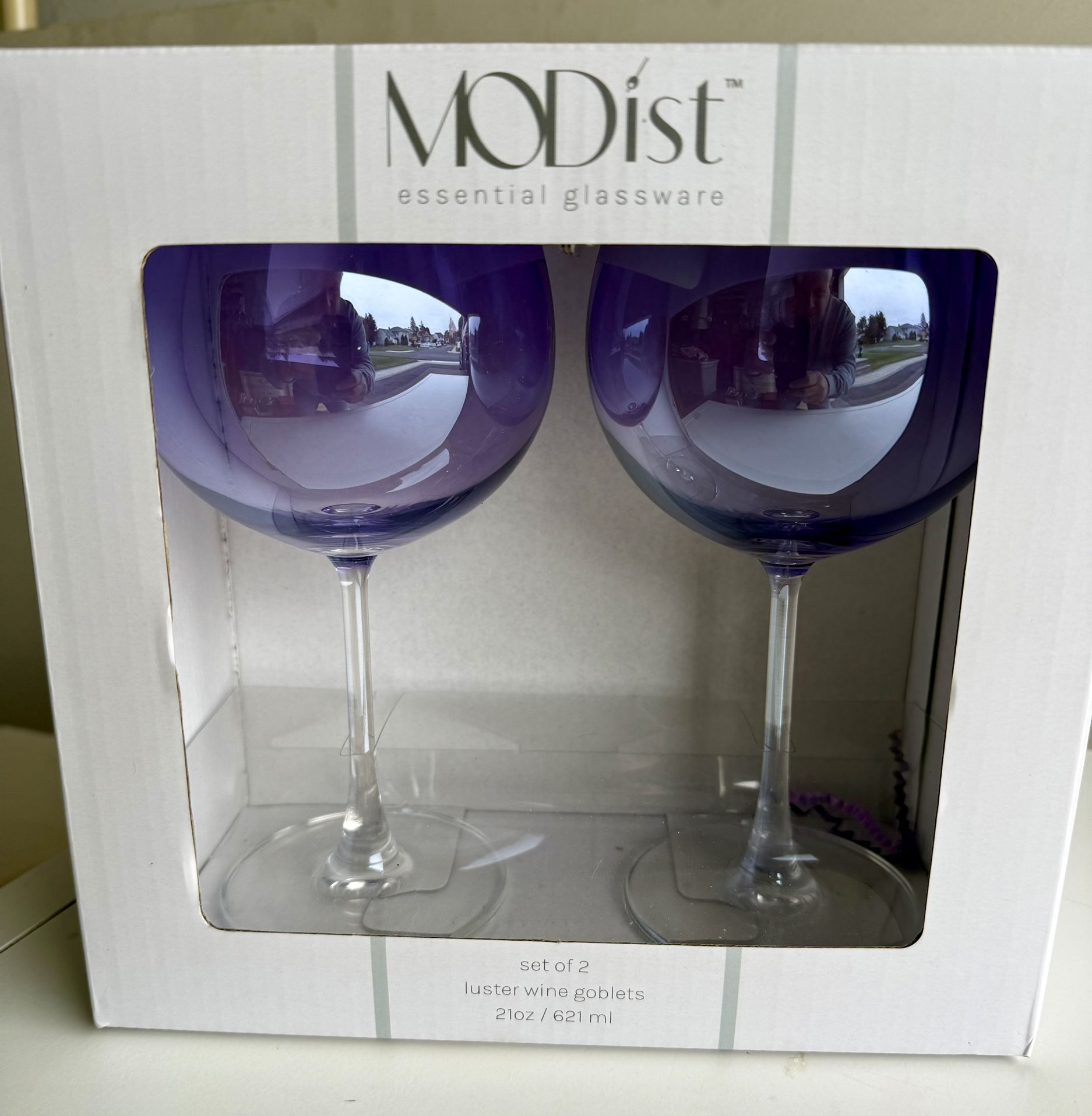 Modist Luster Wine Goblets New in Box