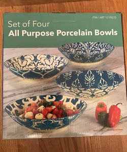 Brand new- All purpose porcelain Bowls, set of 4