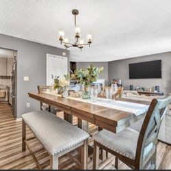 6 Seater Dining Table With Bench
