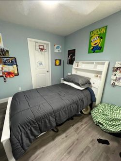 Twin bed with mattress