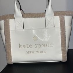 NWT  Kate Spade Jett Large Patent & shearling tote - MSRP $459 + tax