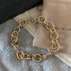 David Yurman Oval Gold and Silver Chain Bracelet