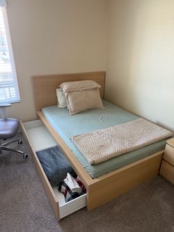 IKEA Malm Twin Bed Frame with Storage Drawer