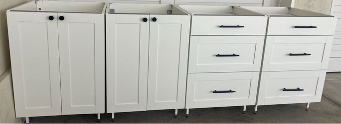 IKEA ENHET Cabinet System + EKBACKEN Countertop – Fully Assembled