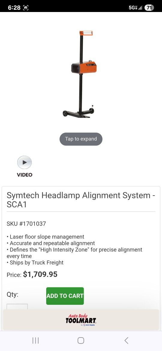 SYMTECH HEADLIGHT ALIGNMENT SYSTEM. (SCA1)