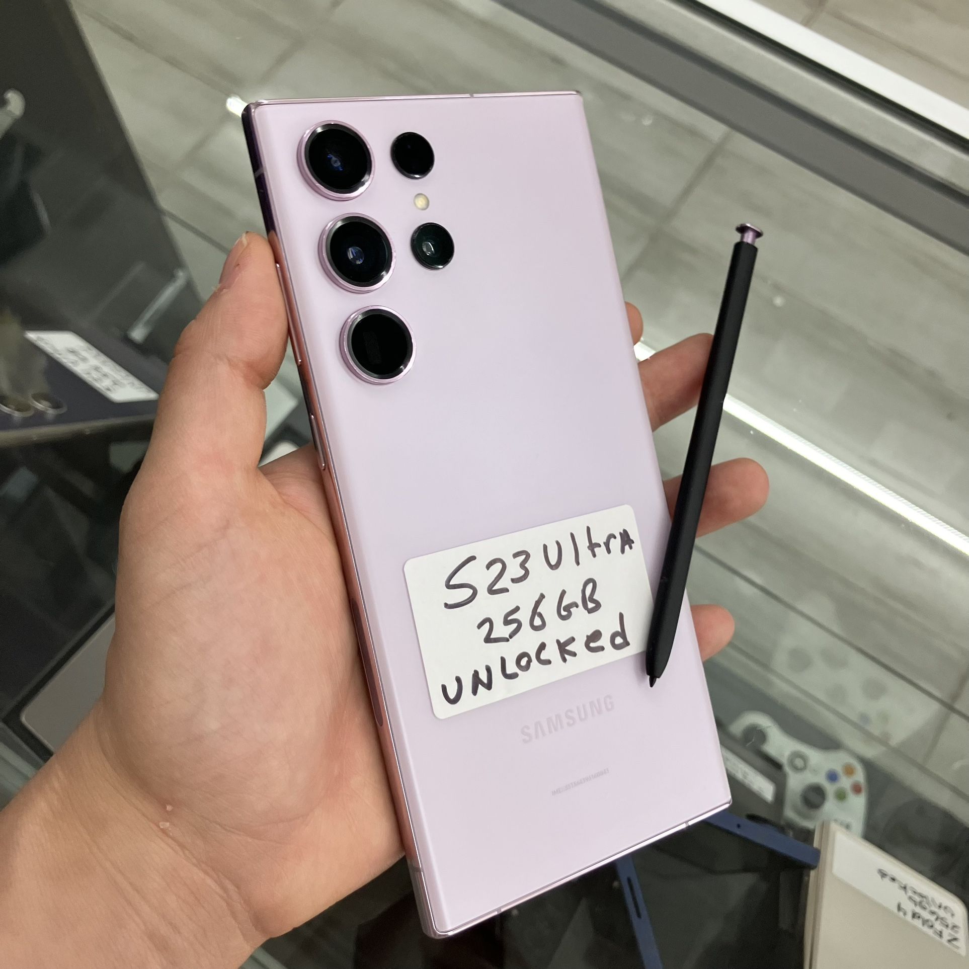 Cheap Pink Like New Samsung S23 Ultra Unlocked, $50 Down