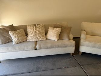 Cream sofa and oversized chair set -$220 OBO